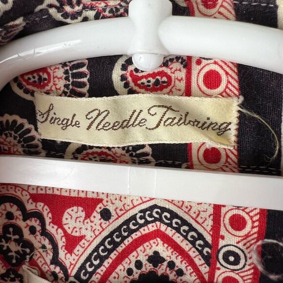 Sheplers western pearl snap black and red bandana print men’s medium - Picture 6 of 9